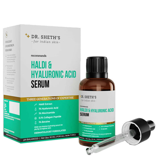 Buy Dr. Sheth's Haldi & Hyaluronic Acid Face Serum from DrMediCart, Ship from India to USA