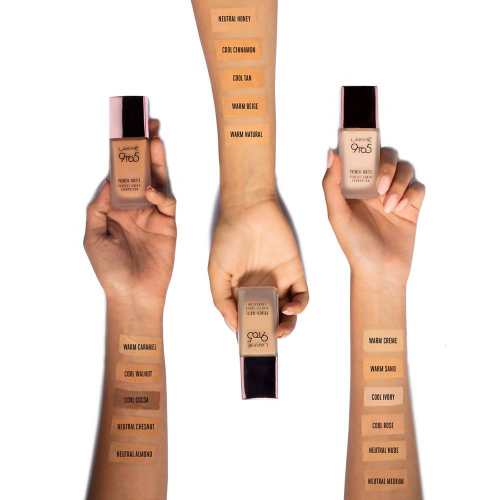 Lakme 9 To 5 Primer + Matte Perfect Cover Foundation N200 Neutral Nude