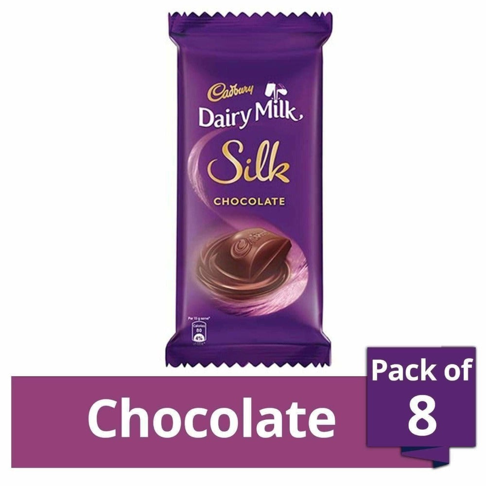 Cadbury Dairy Milk Silk Chocolate Bar, 60 gm ( Pack of 8)