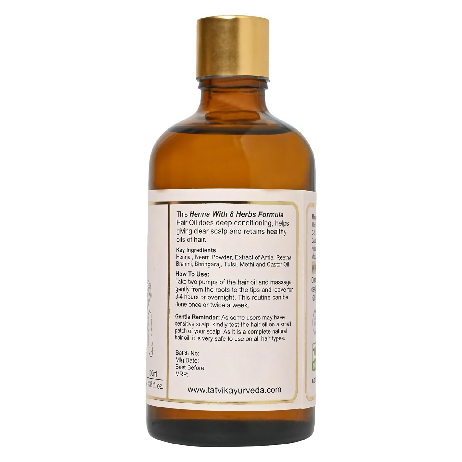 Tatvik Ayurveda Nirmalkesha Hair Oil (Henna With 8-Herbs)