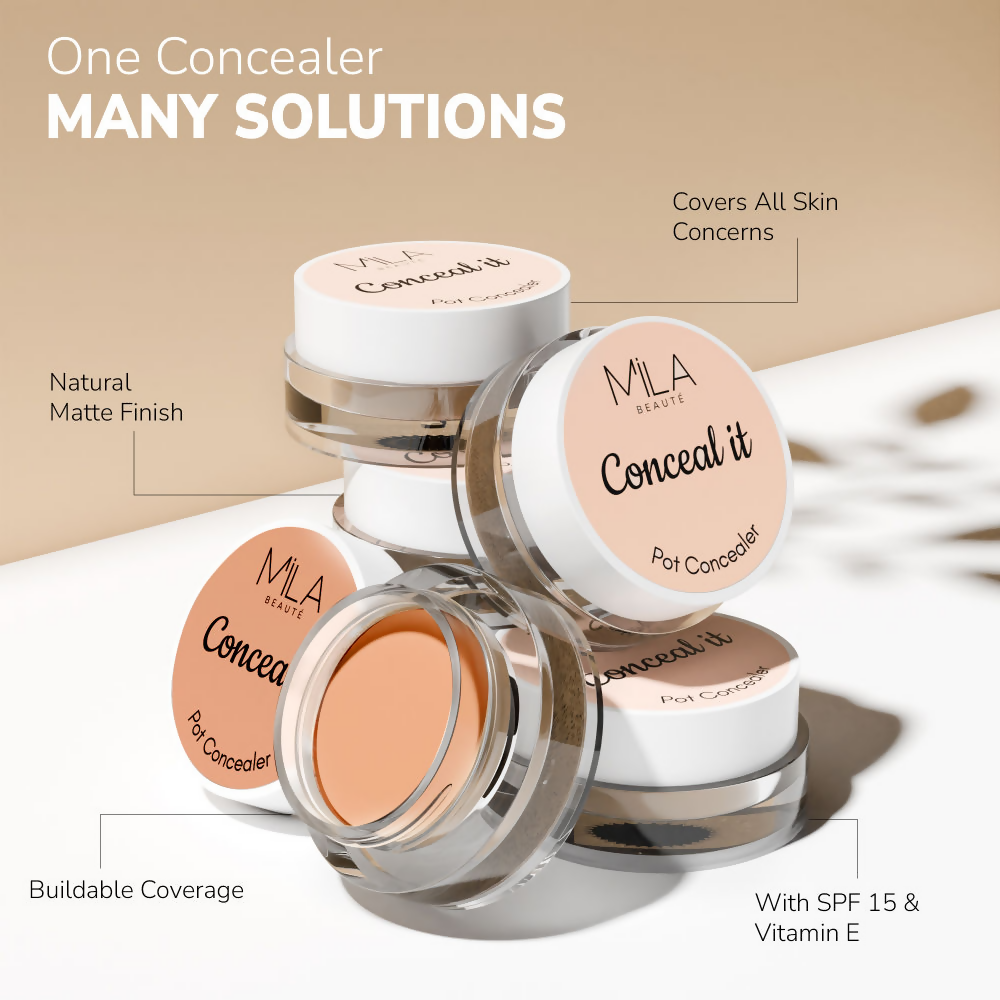 Mila Beaute Conceal It Pot Concealer Creamy Matte Finish with SPF 15 - Green Corrector