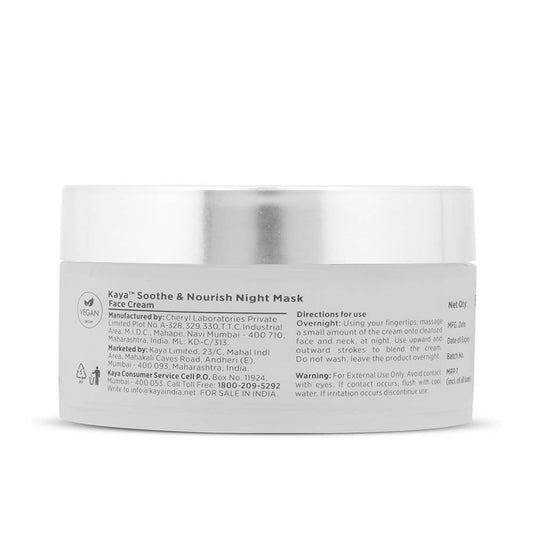 Buy Kaya  Seed Oil & Pro Vitamin B5 Soothe & Nourish Night Mask from DrMediCart, Ship from India to USA