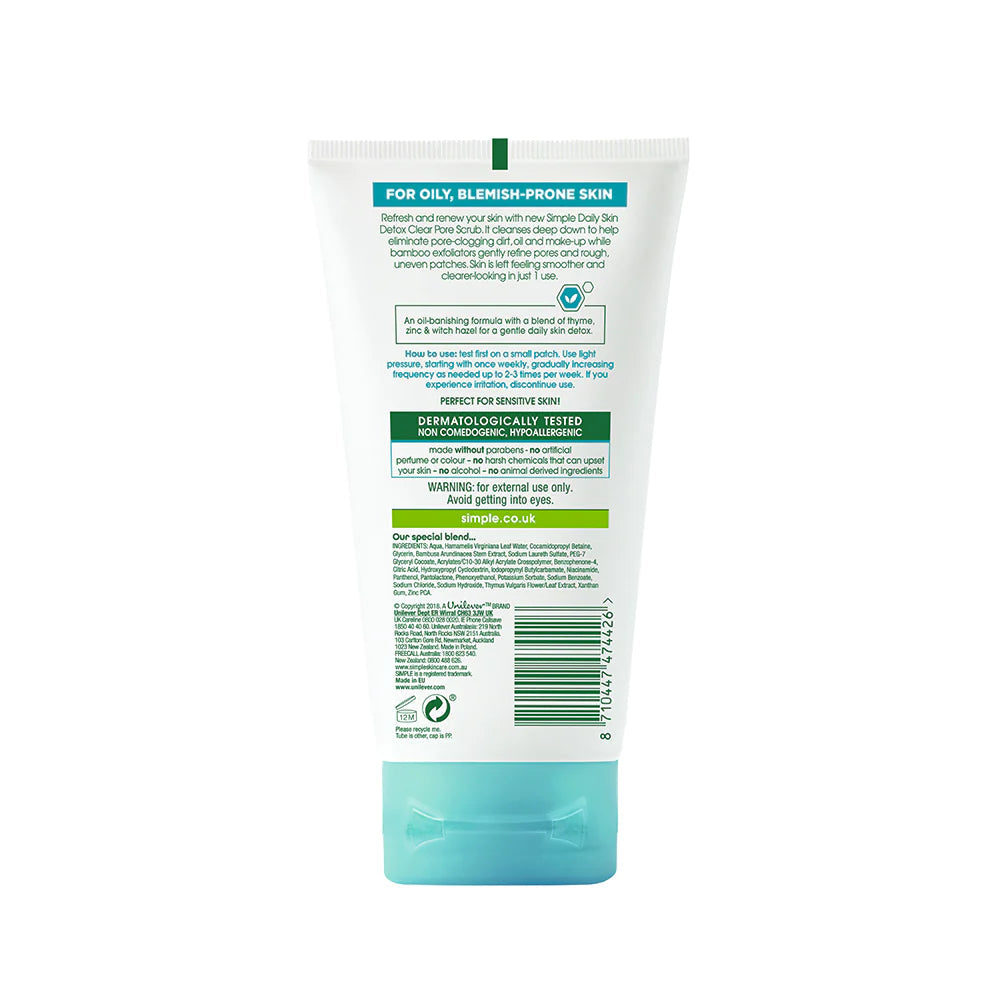Simple Daily Skin cleanse  Clear Pore Facial Scrub