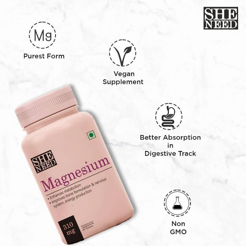 SheNeed Magnesium Supplement For Men Women Capsules