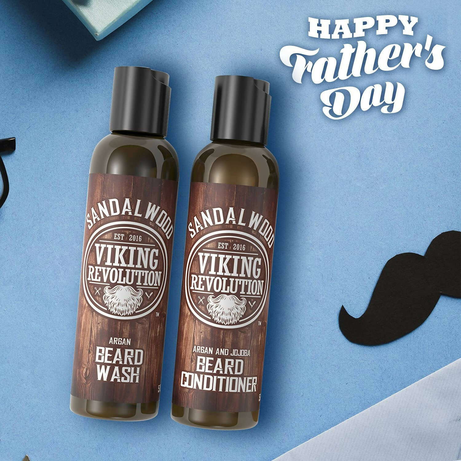 Viking Revolution Sandalwood Beard Wash and Beard Conditioner Combo - DrMediCart