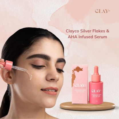 Clayco Silver Flakes & Aha Infused Face Serum & Toner