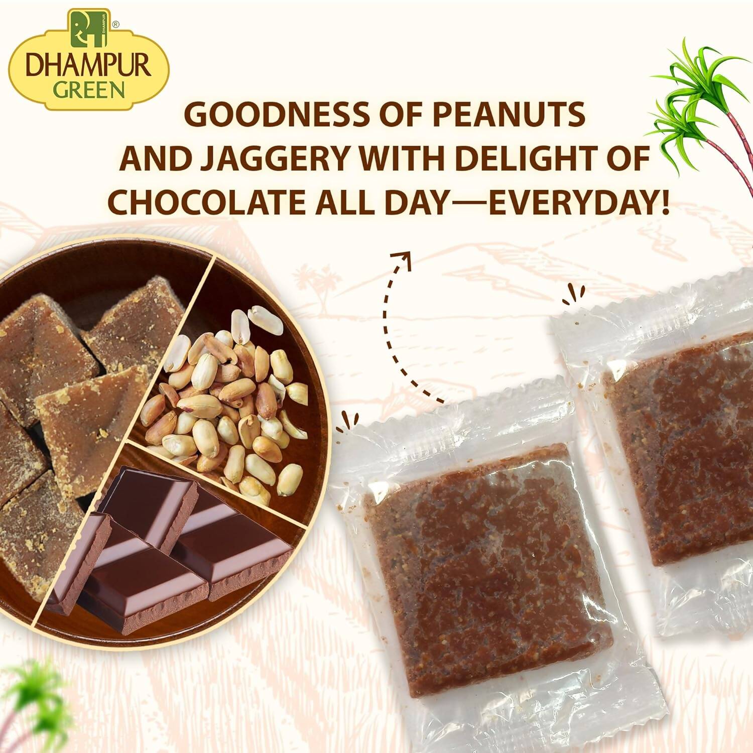 Dhampur Green Chocolate Peanut Chikki