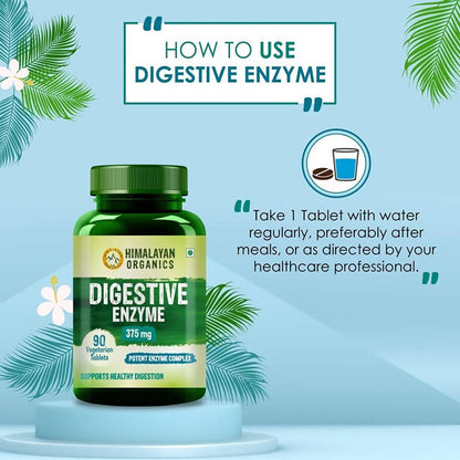 Himalayan Organics Digestive Enzyme 375 mg Vegetarian Capsules