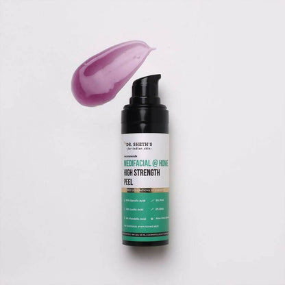 Dr. Sheth's Exfoliating Medifacial @ Home High Strength Peel AHA BHA Peeling Solution for Luminous, Even-Toned Skin