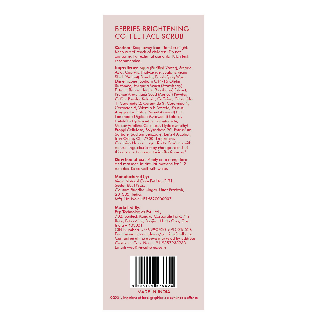 mCaffeine Berries Brightening Coffee Face Scrub