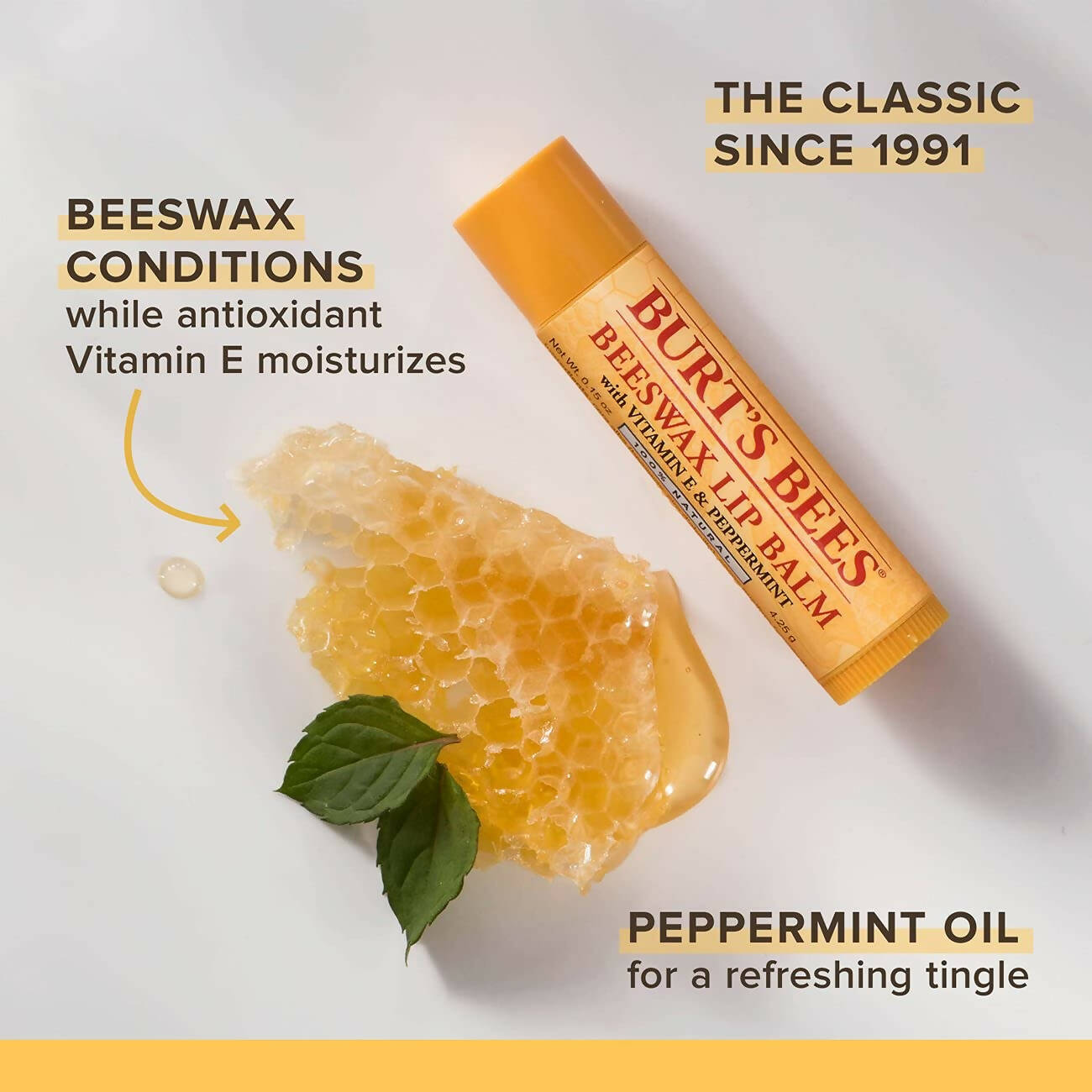 Burt's Bees Beeswax Lip Balm With Vitamin E & Peppermint