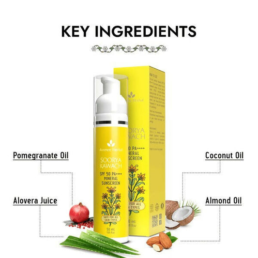 Buy Avimee Herbal Soorya Kawach (Suncreen) SPF50 PA++++ For All Skin Types from DrMediCart, Ship from India to USA