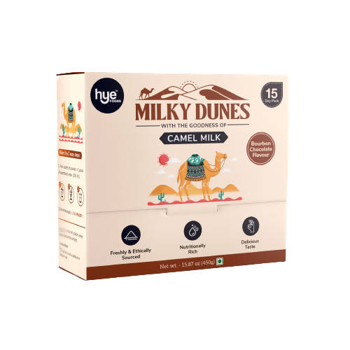 Buy hye Foods Milky Dunes With The Goodness Of Camel Milk-Bourbon Chocolate Flavour from DrMediCart, Ship from India to USA