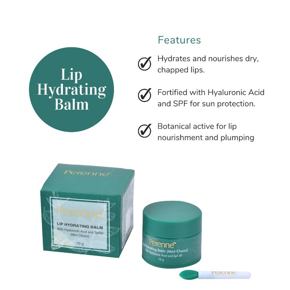 Perenne Lip Hydrating Balm With Hyaluronic Acid & SPF 30 - Mint Choco