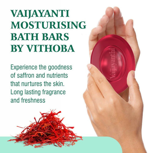 Buy Vithoba Ayurvedic Vaijayanthi Handcrafted Saffron Soap Bar from DrMediCart, Ship from India to USA