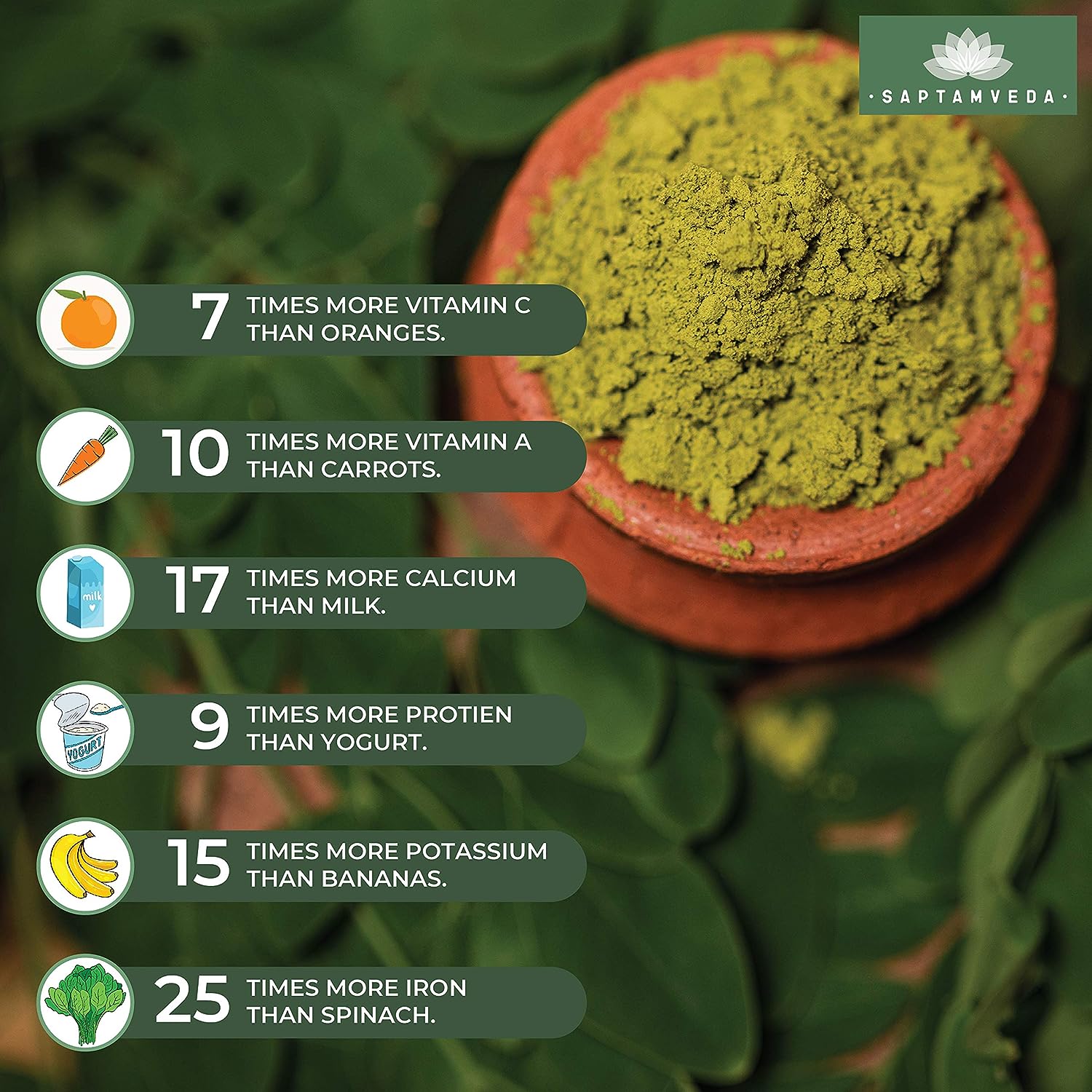 Saptamveda Organic Moringa Powder