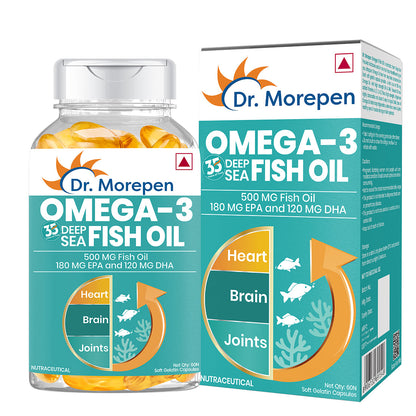 Buy Dr. Morepen Omega-3 Deep Sea Fish Oil 500mg Softgels from DrMediCart, Ship from India to USA