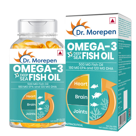 Buy Dr. Morepen Omega-3 Deep Sea Fish Oil 500mg Softgels from DrMediCart, Ship from India to USA