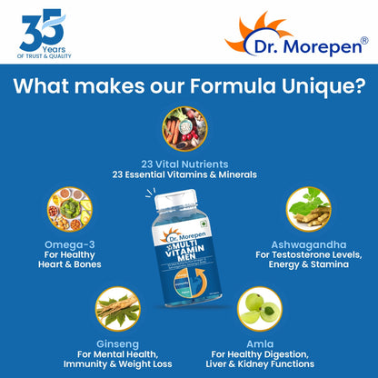 Dr. Morepen Multivitamins For Men With Omega 3 & Herbs