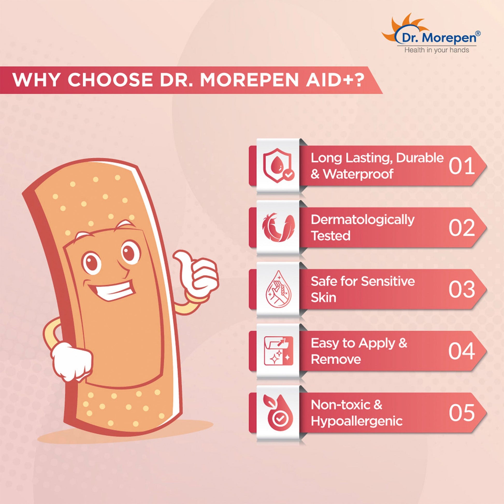 Dr. Morepen AID – Band-Aid Adhesive