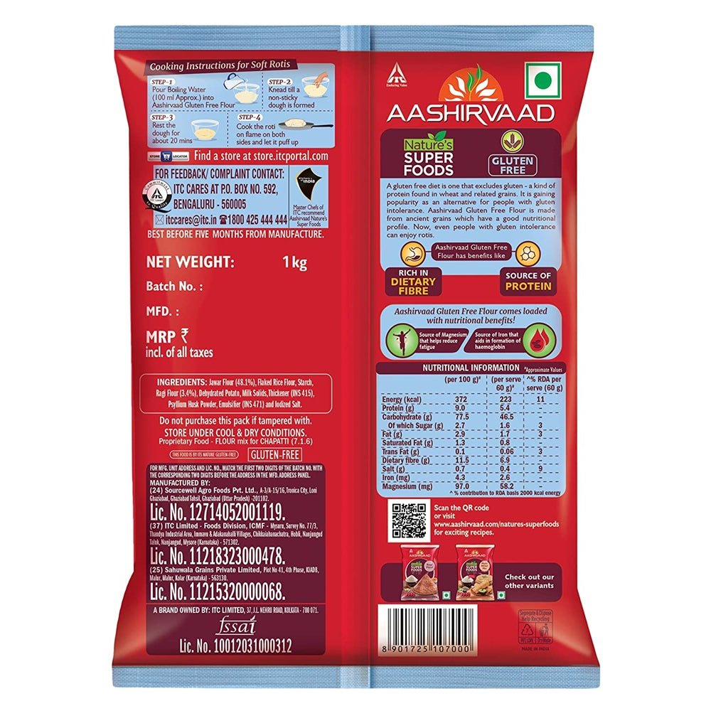 Aashirvaad Nature's Super Foods Gluten Free Flour With Ancient Grains, Nutrient Rich Whole Wheat Multigrain Atta