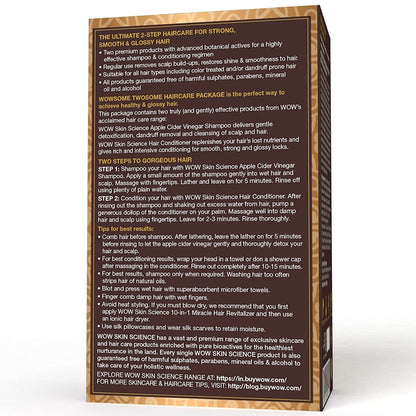 Wow Skin Science Apple Cider Vinegar Shampoo and Hair Conditioner Combo - Drmedicart