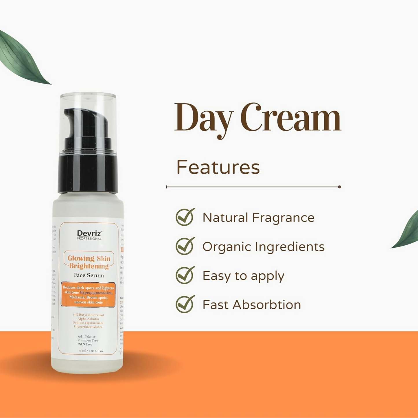 Devriz Professional Day Serum 2% Alpha Arbutin for Pigmentation Acne marks & Dark Spots Removal