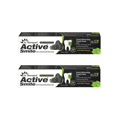 Dr. Morepen Active Smile Charcoal Toothpaste for Teeth Whitening & Bad Breath Removal