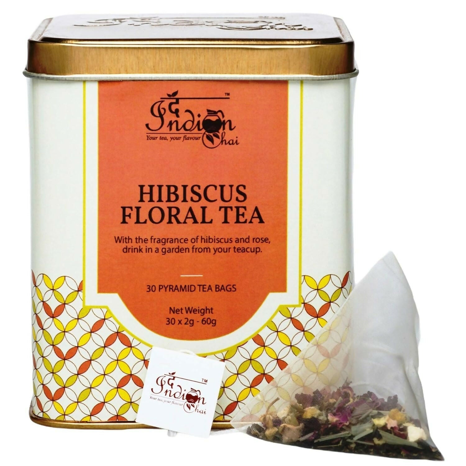 Buy The Indian Chai - Hibiscus Blossom Tea 30 Pyramid Tea Bags from DrMediCart