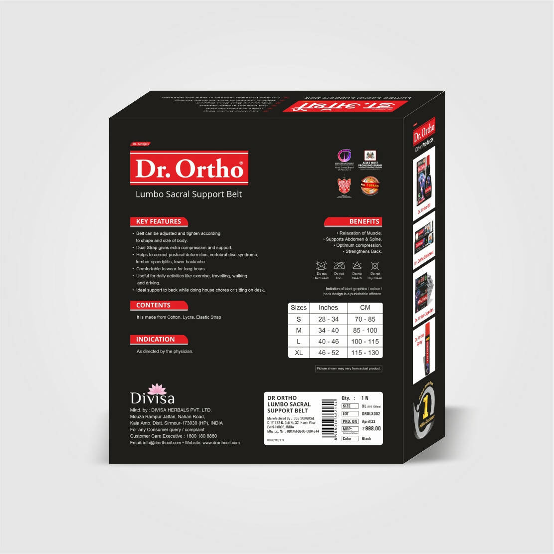 Dr. Ortho Lumbo Sacral Support Belt