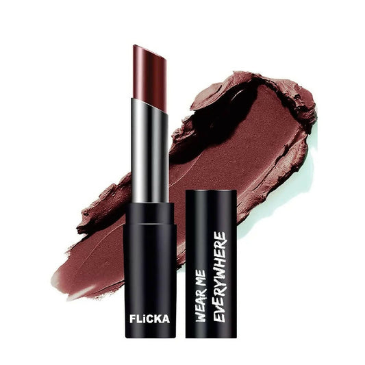FLiCKA Wear Me Everywhere Creamy Matte Lipstick Brides Chocolate - Brown - DrMediCart