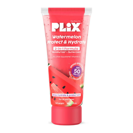 Plix Watermelon SPF PA++++ 50 Protect & Hydrate 2 In 1 Moisturizer + Sunscreen
