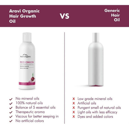Aravi Organic Hair Growth Hair Oil with Onion Oil