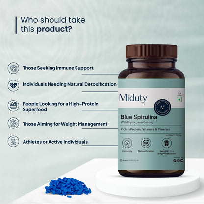 Miduty by Palak Notes Blue Spirulina Tablets