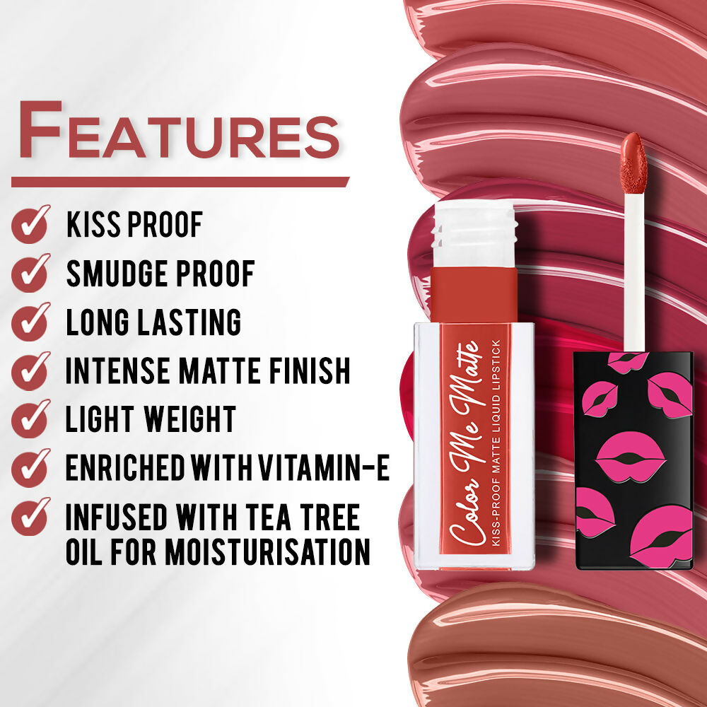Jaquline USA Color Me Matte Liquid Lipstick  - Spice Orange