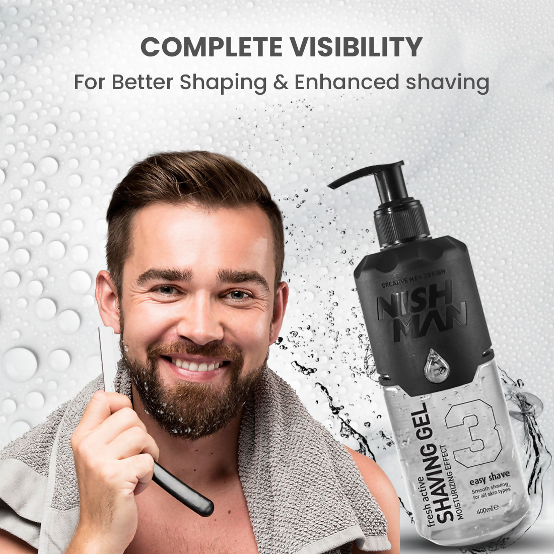 NishMan Fresh Active Easy Shave Shaving Gel Moisturizing Effect