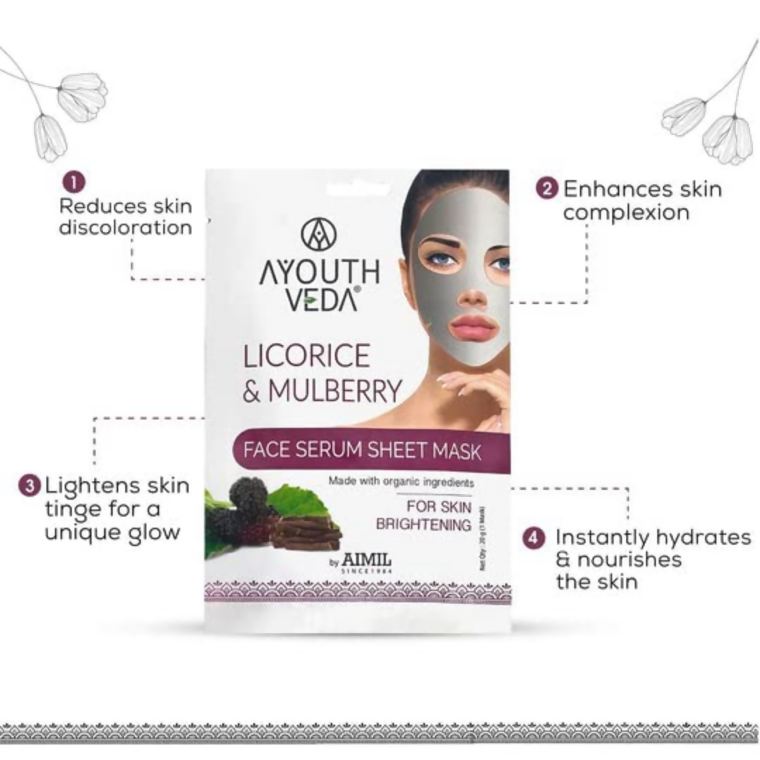 ayouthveda licorice mulberry face serum sheet mask buy in usa