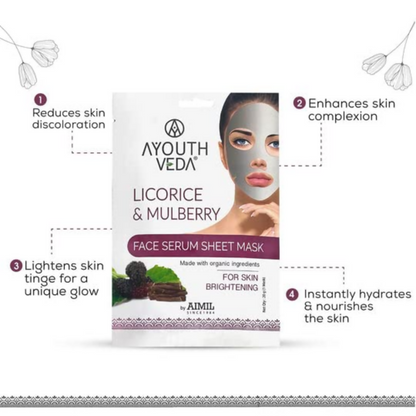 ayouthveda licorice mulberry face serum sheet mask buy in usa