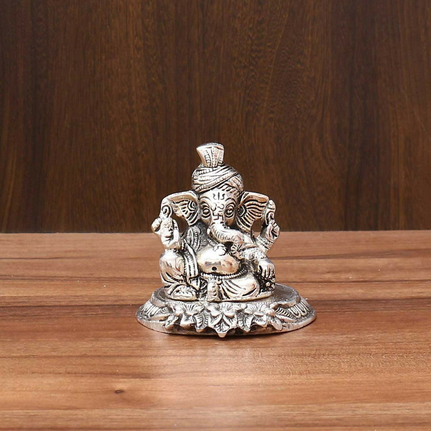 Buy International Gift Silver Plated Pagdi Ganesh God Idol