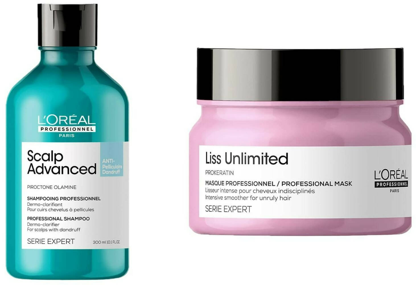 L'Oréal Paris Scalp Advanced Anti-Dandruff Dermo-Clarifier Shampoo & Liss Unlimited Hair Mask