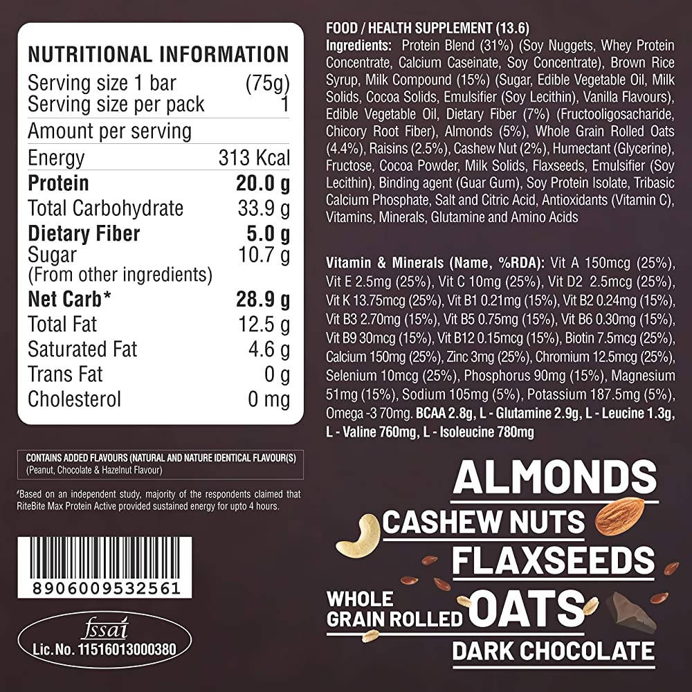RiteBite Max Protein Active Choco Fudge Bar