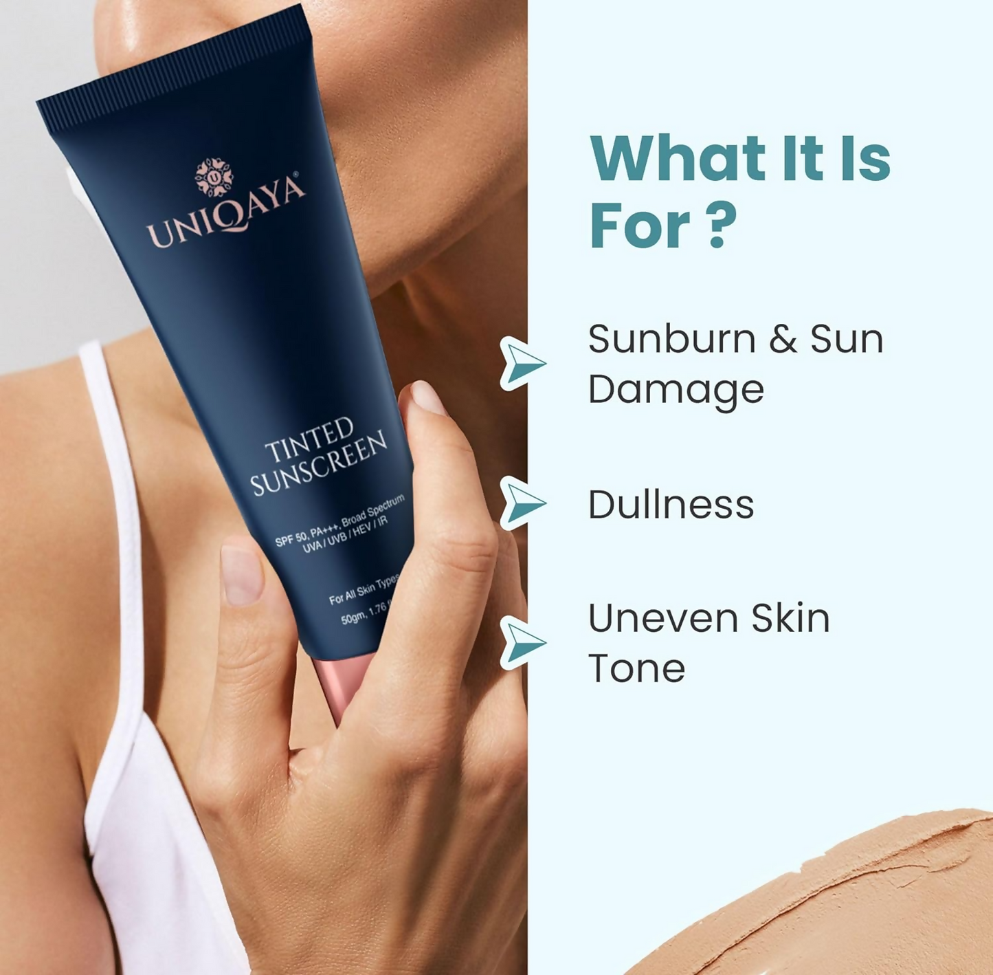 Uniqaya Tinted Sunscreen Spf 50 PA+++|Tinted Sunscreen