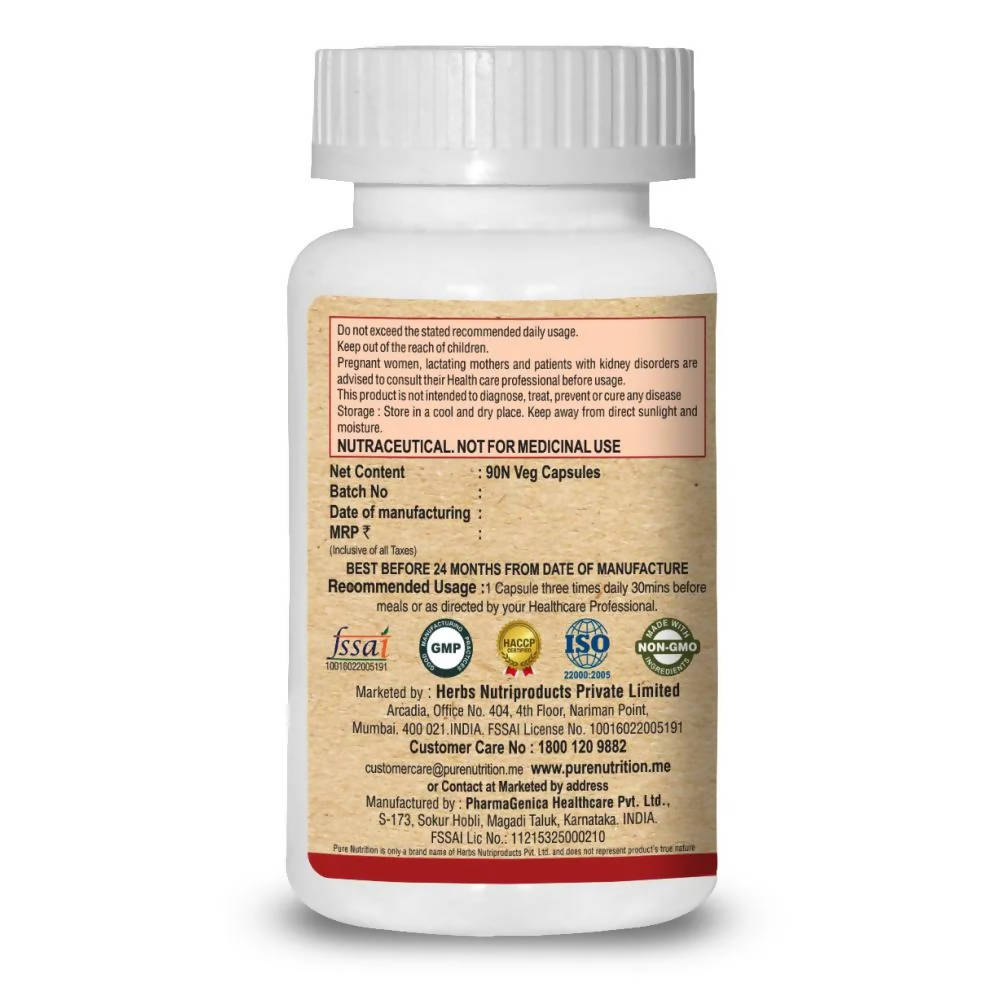 Pure Nutrition Apple Cider Vinegar with Wheat Grass & Spirulina Veg Capsules