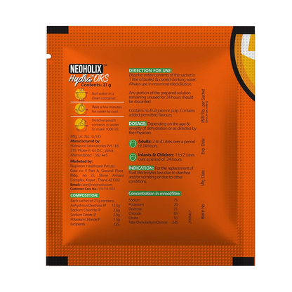 NeoHolix Hydra ORS Sachets Orange Flavour
