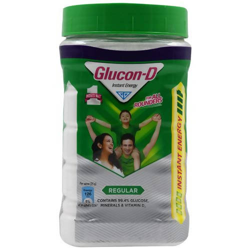 Glucon-D Instant Energy Health Drink - Regular Plain Glucose Powder | Instant Energy & Immunity Recharge With Vitamin C & Calcium