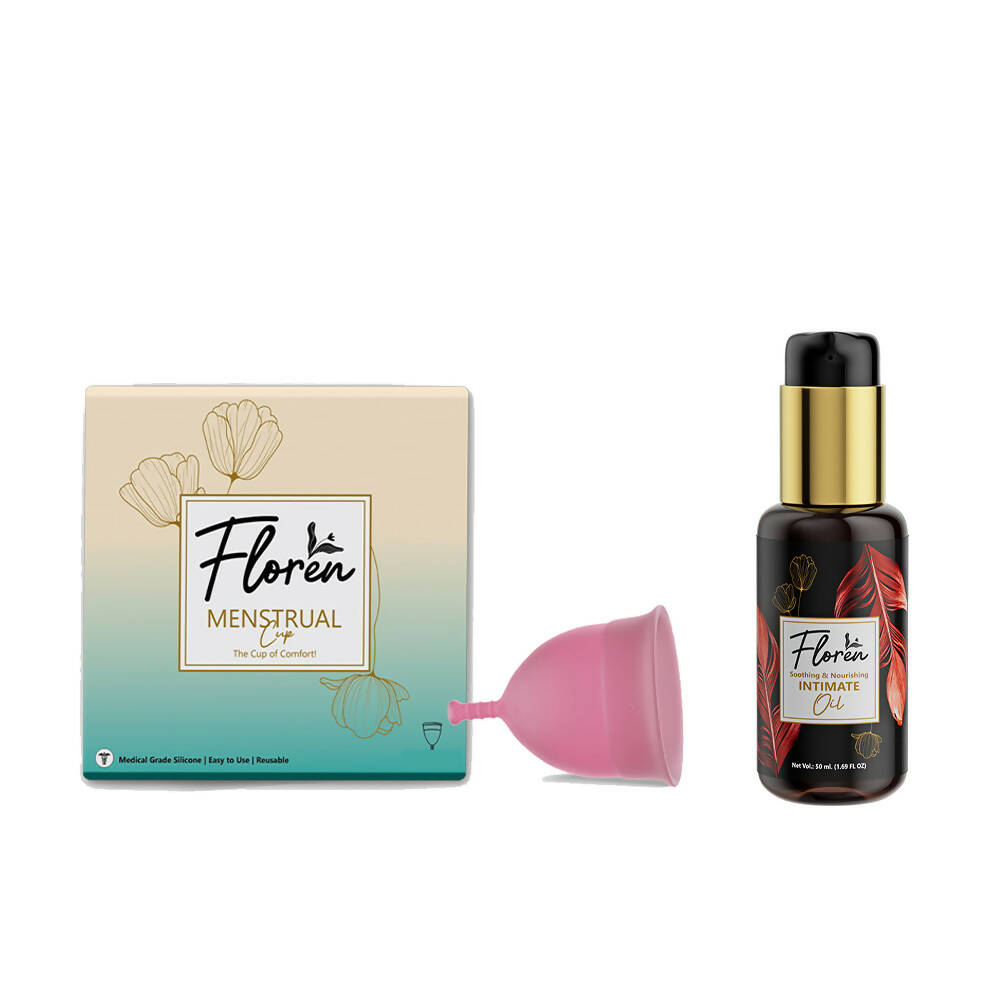 Floren Reusable Menstrual Cup with Intimate Oil for Women - DrMediCart