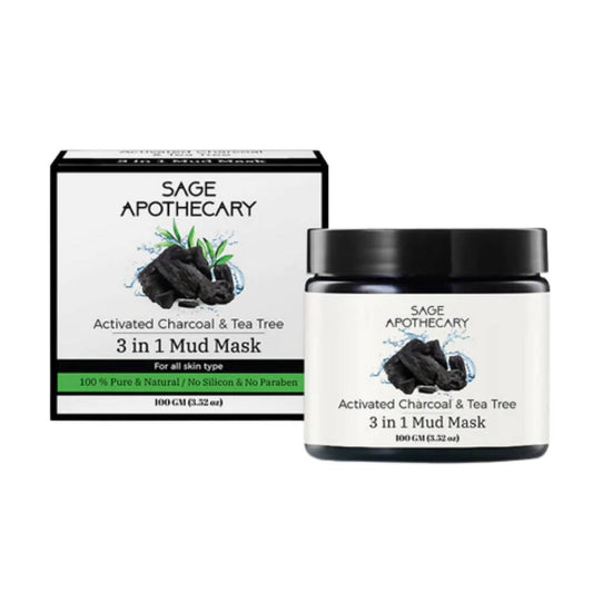 Sage Apothecary Activated Charcoal & Tea Tree 3 In 1 Mud Mask