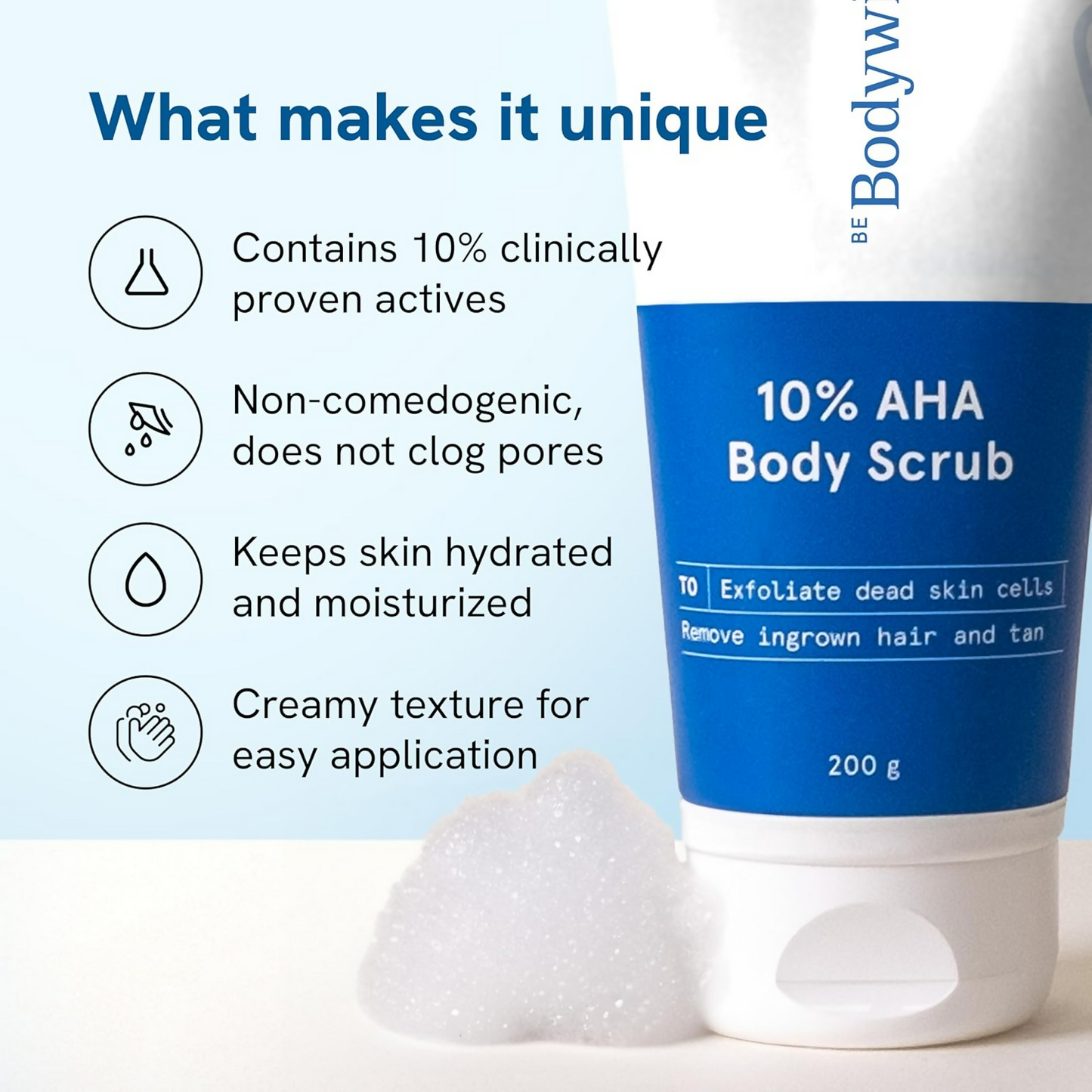 BeBodywise 10% Lactic AHA Exfoliating Body Scrub