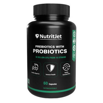 NutritJet Prebiotics with Probiotics Vegetarian Capsules