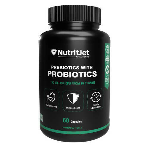 NutritJet Prebiotics with Probiotics Vegetarian Capsules